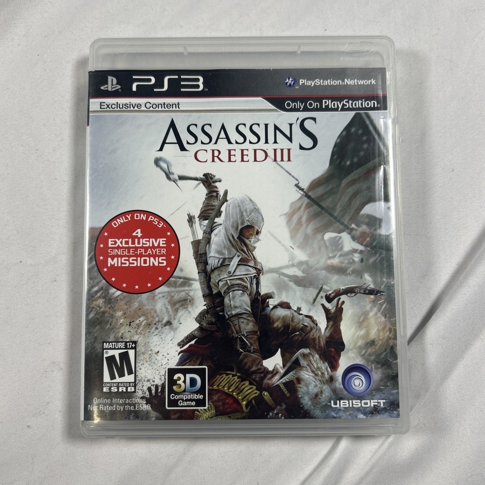 Assassins Creed 3 GameStop Edition CIB Video Game Sony PlayStation 3 PS3 Tested
